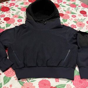 ALO Yoga Navy Fleece Pullover with Pocket